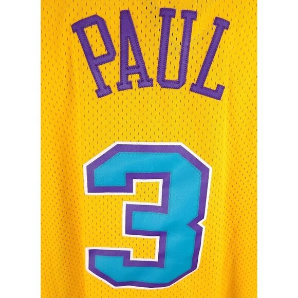 NBA Adidas New Orleans Hornets Chris Paul #3 Swingman Jersey XL Mens Yellow NWT - Picture 8 of 14